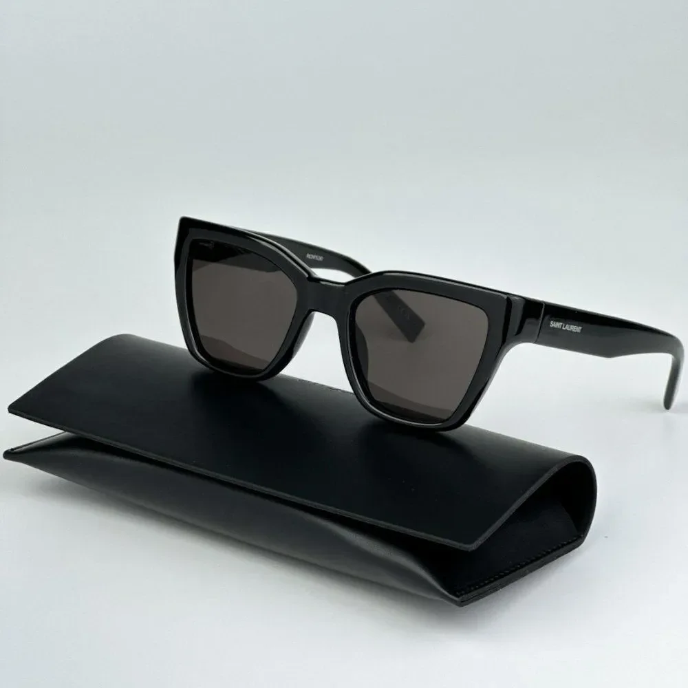 NEW Saint Laurent SL641 001 Black Cat Eye Unisex Sunglasses